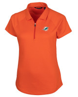 Miami Dolphins Cutter & Buck Forge Stretch Womens Short Sleeve Polo College Orange Mannequin