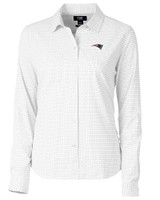 New England Patriots Cutter & Buck Versatech Tattersall Stretch Womens Long Sleeve Dress Shirt Charcoal Mannequin