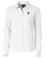 Atlanta Falcons Cutter & Buck Versatech Tattersall Stretch Womens Long Sleeve Dress Shirt Charcoal Mannequin