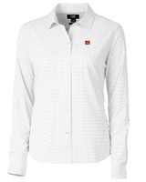 Cincinnati Bengals Cutter & Buck Versatech Tattersall Stretch Womens Long Sleeve Dress Shirt Charcoal Mannequin