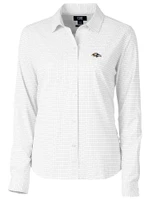 Baltimore Ravens Cutter & Buck Versatech Tattersall Stretch Womens Long Sleeve Dress Shirt Charcoal Mannequin