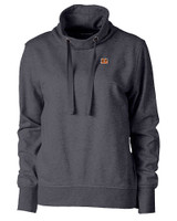 Cincinnati Bengals Cutter & Buck Saturday Cotton Blend Womens Funnel Neck Sweatshirt Charcoal Heather Mannequin