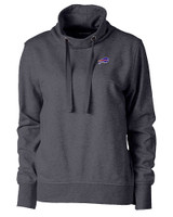 Buffalo Bills Cutter & Buck Saturday Cotton Blend Womens Funnel Neck Sweatshirt Charcoal Heather Mannequin