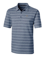 Los Angeles Chargers Cutter & Buck Forge Epic Confidence Recycled Heathered Stripe Stretch Mens Polo Indigo Mannequin