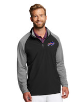 Buffalo Bills Cutter & Buck Response Lightweight Hybrid Quarter Zip Mens Pullover Windbreaker Black Front