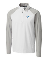 Detroit Lions Cutter & Buck Response Lightweight Hybrid Quarter Zip Mens Pullover Windbreaker White Mannequin