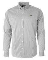 Baltimore Ravens Cutter & Buck Versatech Pinstripe Stretch Mens Long Sleeve Dress Shirt Black Mannequin