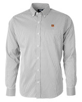 Cincinnati Bengals Cutter & Buck Versatech Pinstripe Stretch Mens Long Sleeve Dress Shirt Black Mannequin