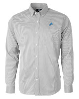 Detroit Lions Cutter & Buck Versatech Pinstripe Stretch Mens Long Sleeve Dress Shirt Black Mannequin