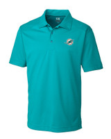 Miami Dolphins Cutter & Buck Genre Textured Solid Mens Polo Aqua Mannequin