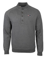 New England Patriots Cutter & Buck Saturday Cotton Blend Mens Mock Pullover Sweatshirt Charcoal Heather Mannequin