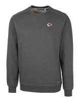 Kansas City Chiefs Cutter & Buck Saturday Cotton Blend Mens Crew Neck Sweatshirt Charcoal Heather Mannequin
