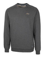 Baltimore Ravens Cutter & Buck Saturday Cotton Blend Mens Crew Neck Sweatshirt Charcoal Heather Mannequin