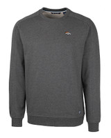 Denver Broncos Cutter & Buck Saturday Cotton Blend Mens Crew Neck Sweatshirt Charcoal Heather Mannequin