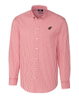 Arizona Cardinals Cutter & Buck Easy Care Stretch Gingham Mens Long Sleeve Dress Shirt Cardinal Red Mannequin