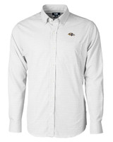 Baltimore Ravens Cutter & Buck Versatech Tattersall Stretch Mens Long Sleeve Dress Shirt Charcoal Mannequin