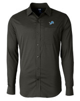 Detroit Lions Cutter & Buck Versatech Geo Dobby Stretch Mens Long Sleeve Dress Shirt Black Mannequin