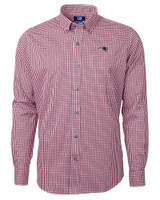 New England Patriots Cutter & Buck Versatech Multi Check Stretch Mens Long Sleeve Dress Shirt Red Mannequin