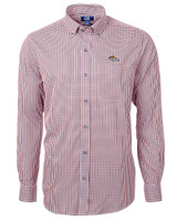 Denver Broncos Cutter & Buck Versatech Multi Check Stretch Mens Long Sleeve Dress Shirt College Orange Mannequin