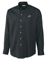 Detroit Lions Cutter & Buck Epic Easy Care Nailshead Mens Long Sleeve Dress Shirt Black Mannequin