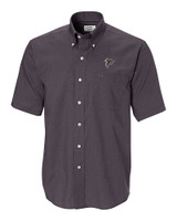 Atlanta Falcons Cutter & Buck Epic Easy Care Nailshead Mens Short Sleeve Dress Shirt Black Mannequin