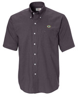 Green Bay Packers Cutter & Buck Epic Easy Care Nailshead Mens Short Sleeve Dress Shirt Black Mannequin