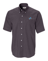 Detroit Lions Cutter & Buck Epic Easy Care Nailshead Mens Short Sleeve Dress Shirt Black Mannequin