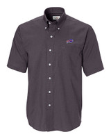 Buffalo Bills Cutter & Buck Epic Easy Care Nailshead Mens Big and Tall Short Sleeve Dress Shirt Black Mannequin