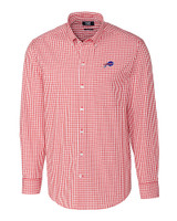 Buffalo Bills Cutter & Buck Easy Care Stretch Gingham Mens Big and Tall Long Sleeve Dress Shirt Cardinal Red Mannequin