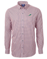 Miami Dolphins Cutter & Buck Versatech Multi Check Stretch Mens Big and Tall Long Sleeve Dress Shirt College Orange Mannequin