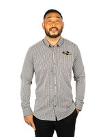 Baltimore Ravens Cutter & Buck Versatech Multi Check Stretch Mens Big and Tall Long Sleeve Dress Shirt Black Front
