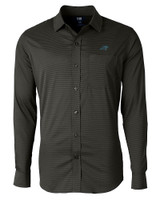 Carolina Panthers Cutter & Buck Versatech Geo Dobby Stretch Mens Big and Tall Long Sleeve Dress Shirt Black Mannequin