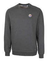 Pittsburgh Steelers Cutter & Buck Saturday Cotton Blend Mens Crew Neck Sweatshirt Charcoal Heather Mannequin