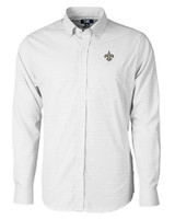 New Orleans Saints Cutter & Buck Versatech Tattersall Stretch Mens Big and Tall Dress Shirt Charcoal Mannequin