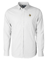 Minnesota Vikings Cutter & Buck Versatech Tattersall Stretch Mens Big and Tall Dress Shirt Charcoal Mannequin
