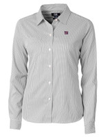 New York Giants Cutter & Buck Versatech Pinstripe Stretch Womens Long Sleeve Dress Shirt Black Mannequin