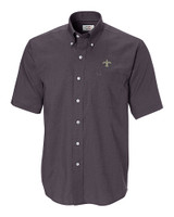 New Orleans Saints Cutter & Buck Epic Easy Care Nailshead Mens Short Sleeve Dress Shirt Black Mannequin