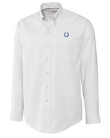 Indianapolis Colts Cutter & Buck Epic Easy Care Nailshead Mens Big and Tall Long Sleeve Dress Shirt White Mannequin