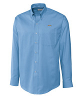 Los Angeles Chargers Cutter & Buck Epic Easy Care Nailshead Mens Big and Tall Long Sleeve Dress Shirt Atlas Light Blue Mannequin