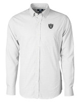 Las Vegas Raiders Cutter & Buck Versatech Tattersall Stretch Mens Long Sleeve Dress Shirt Charcoal Mannequin