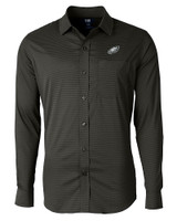 Philadelphia Eagles Cutter & Buck Versatech Geo Dobby Stretch Mens Long Sleeve Dress Shirt Black Mannequin