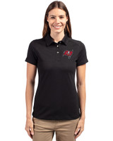 Tampa Bay Buccaneers Cutter & Buck Advantage Eco Tri-Blend Pique Womens Polo Black Front