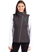Las Vegas Raiders Cutter & Buck Mainsail Sweater Knit Womens Asymmetrical Vest CCH_PRO_HG 