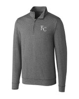 Kansas City Royals Cutter & Buck Shoreline Heathered Quarter Zip Mens Pullover Charcoal Heather Mannequin