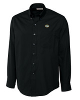Green Bay Packers Cutter & Buck Epic Easy Care Fine Twill Mens Big and Tall Dress Shirt Black Mannequin