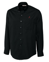 Alabama Crimson Tide Cutter & Buck Epic Easy Care Fine Twill Mens Long Sleeve Dress Shirt Black Mannequin