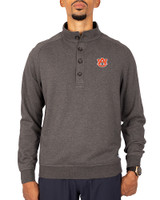 Auburn Tigers Cutter & Buck Saturday Cotton Blend Mens Big and Tall  Mock Pullover Sweatshirt Charcoal Heather Front