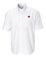 Auburn Tigers Cutter & Buck Epic Easy Care Nailshead Mens Short Sleeve Dress Shirt White Mannequin