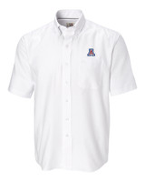 Arizona Wildcats Cutter & Buck Epic Easy Care Nailshead Mens Short Sleeve Dress Shirt White Mannequin