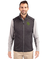 Baylor Bears Cutter & Buck Mainsail Sweater-Knit Mens Big and Tall Full Zip Vest Charcoal Heather Front
